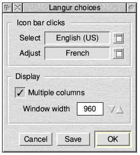 Choices window
