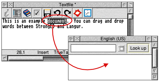 Drag a word to the thesaurus