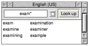 Using a wildcard to find words